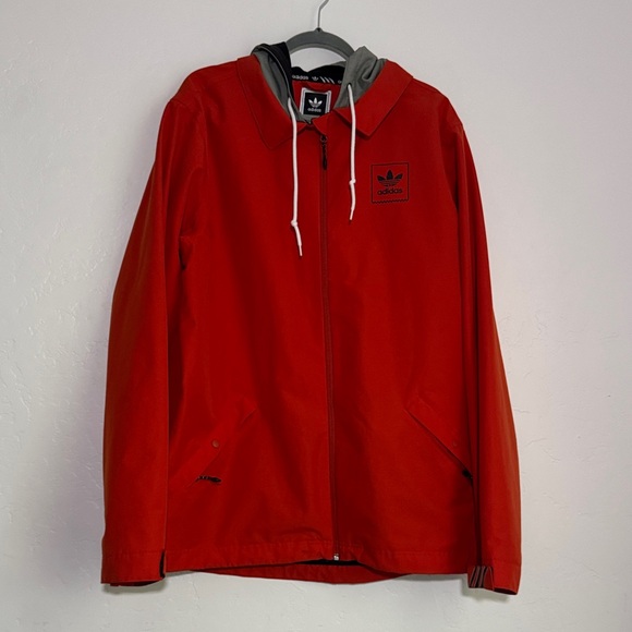 adidas Other - Adidas Red and Gray Hooded Jacket
